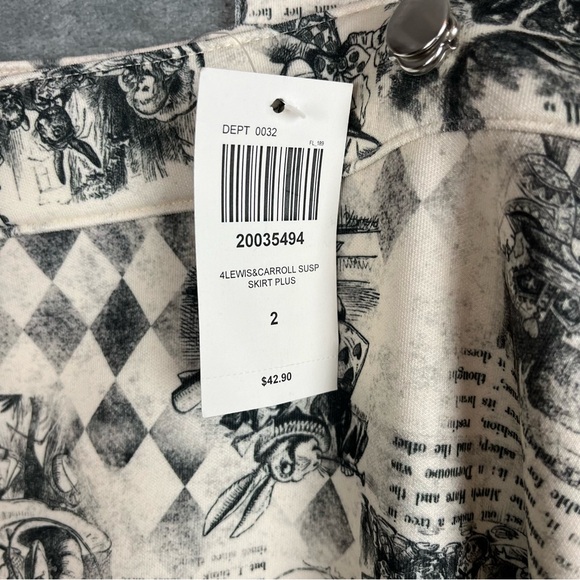 Hot Topic Thorn & Fable NWT Alice in Wonderland Looking Glass Suspender Skirt 2X - Picture 11 of 16
